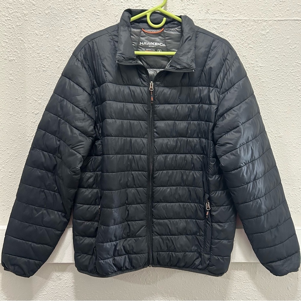 HAWKE&CO Sport Performance Black Lightweight Puffer Mens Coat M
